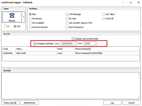 A screenshot of a call back

Description automatically generated